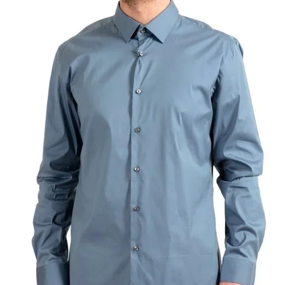 Hugo Boss Men's Light Slate Blue Dress Shirt 649